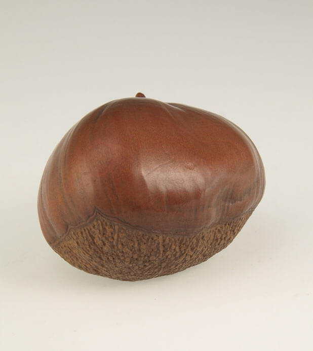 江戸時代　卵殻五段印籠　木彫栗根付　重さ58g 東H5-0806☆2Fトコサ